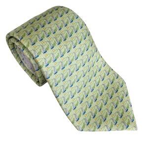 Tommy Hilfiger Light Green Sailboat 100% Silk Tie